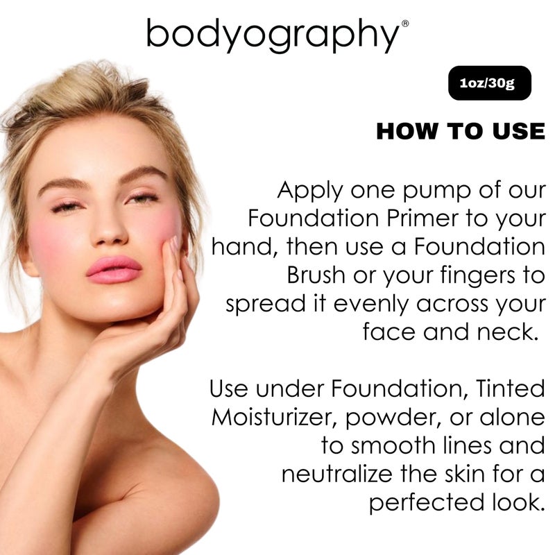 BODYOGRAPHY - Foundation Primer (Clear): Flawless Anti-Aging Salon Makeup Primer w/Vitamin E, A, Jojoba, Grapeseed Oil | Control Shine | Gluten-Free, Cruelty-Free, 1 oz. - Image 5
